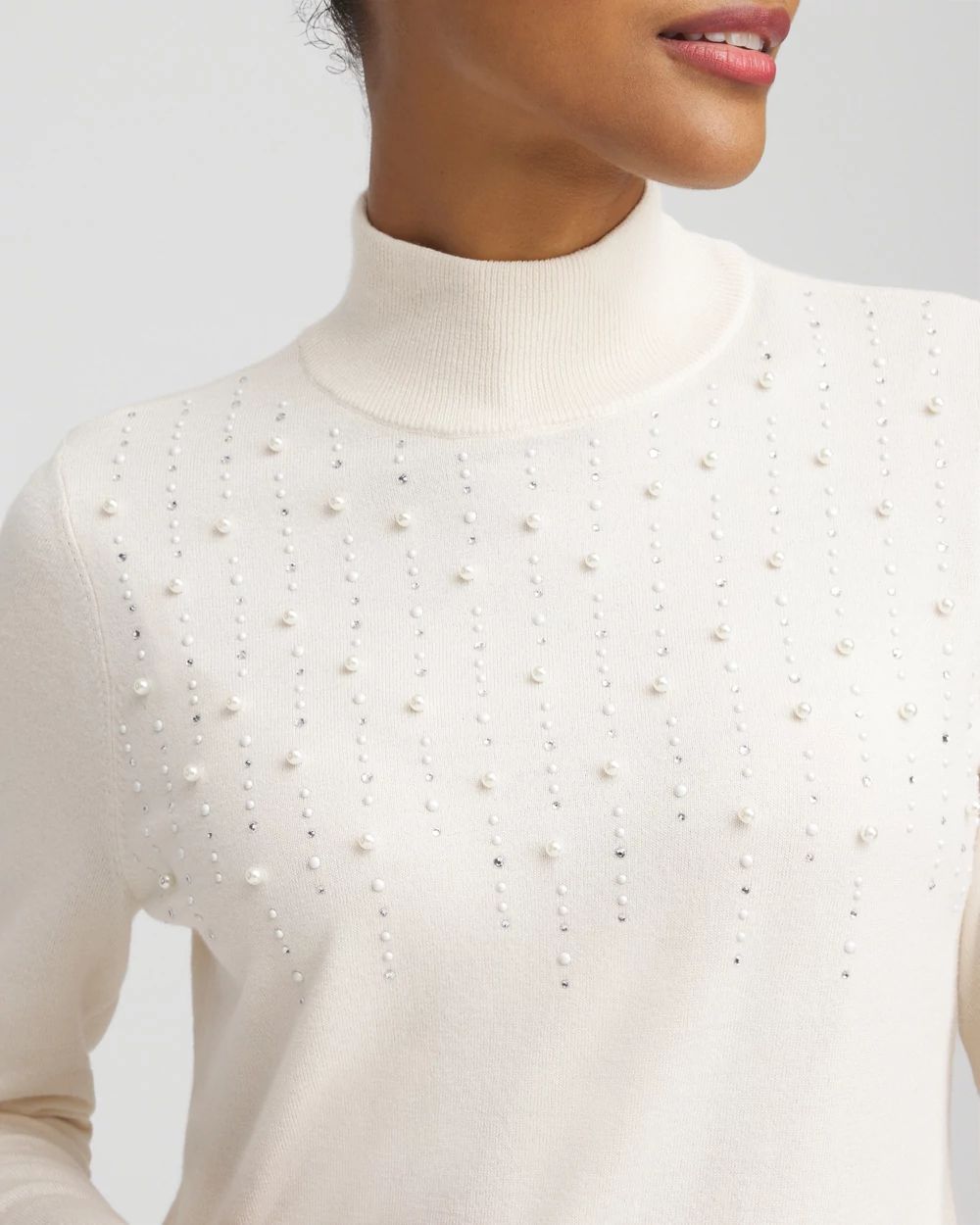 Ella Embellished Mockneck Sweater | Chico's